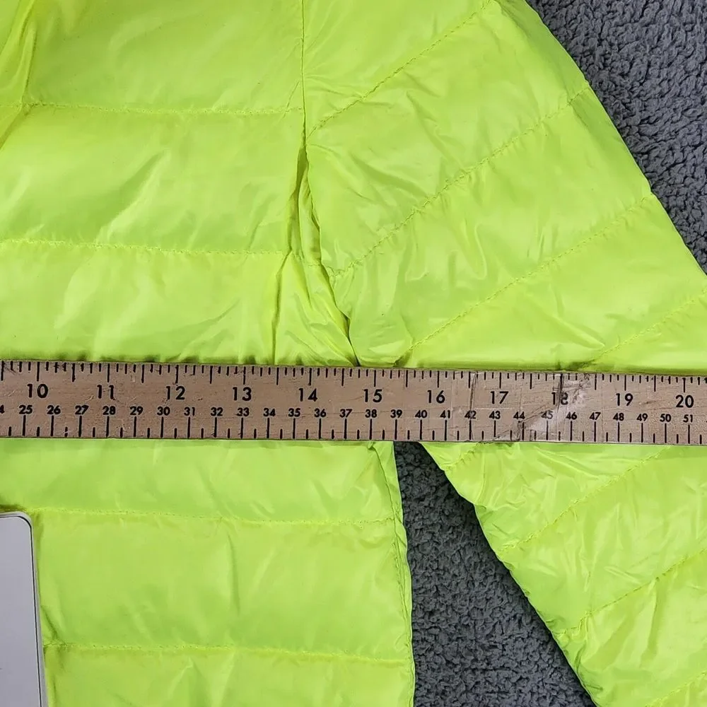 Moncler Photine Down Puffer Jacket Girls 10A Lime Stand Collar Full Zip L/S~ - Picture 9 of 15
